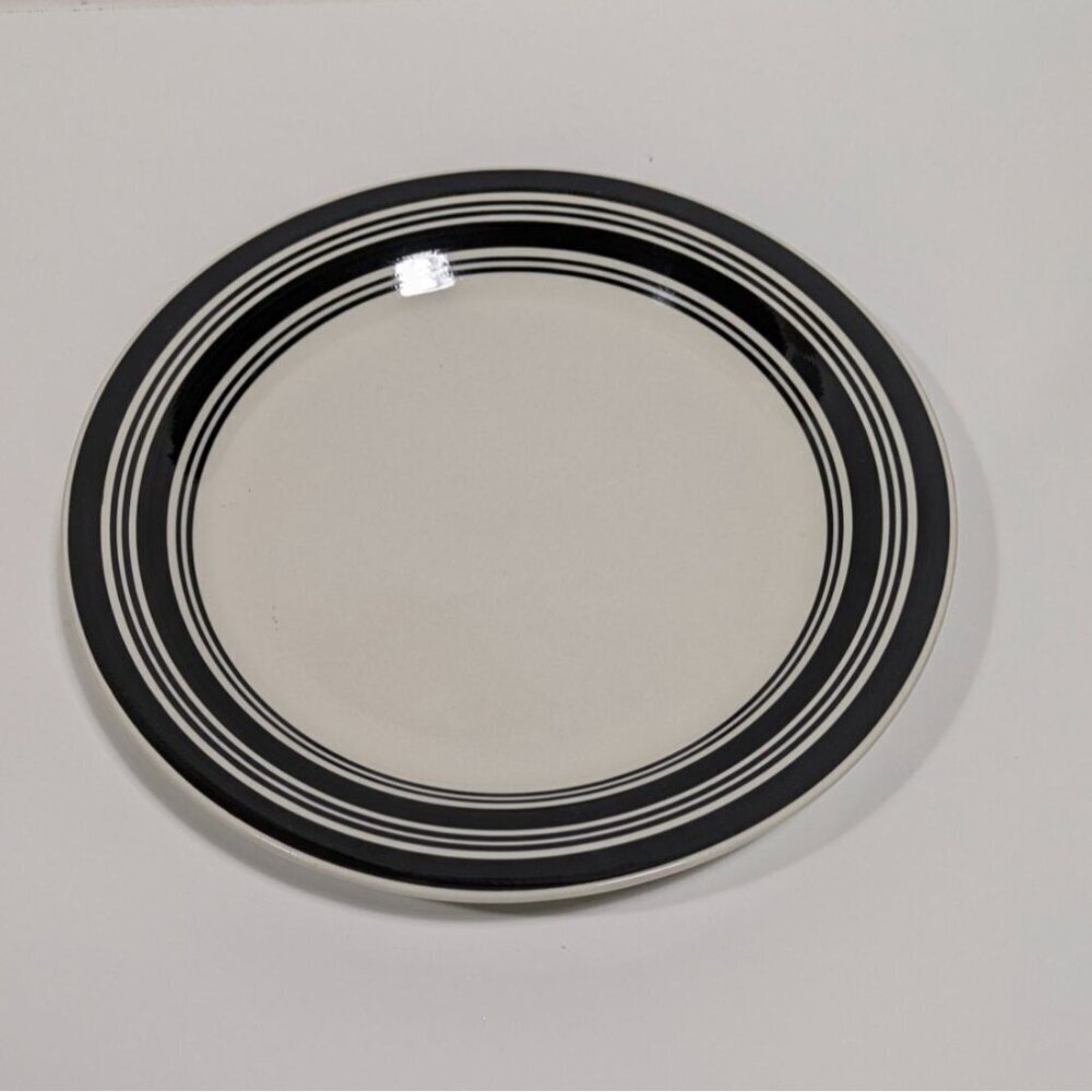 Todays Home Stoneware Dinner Plate Black White Banded Design